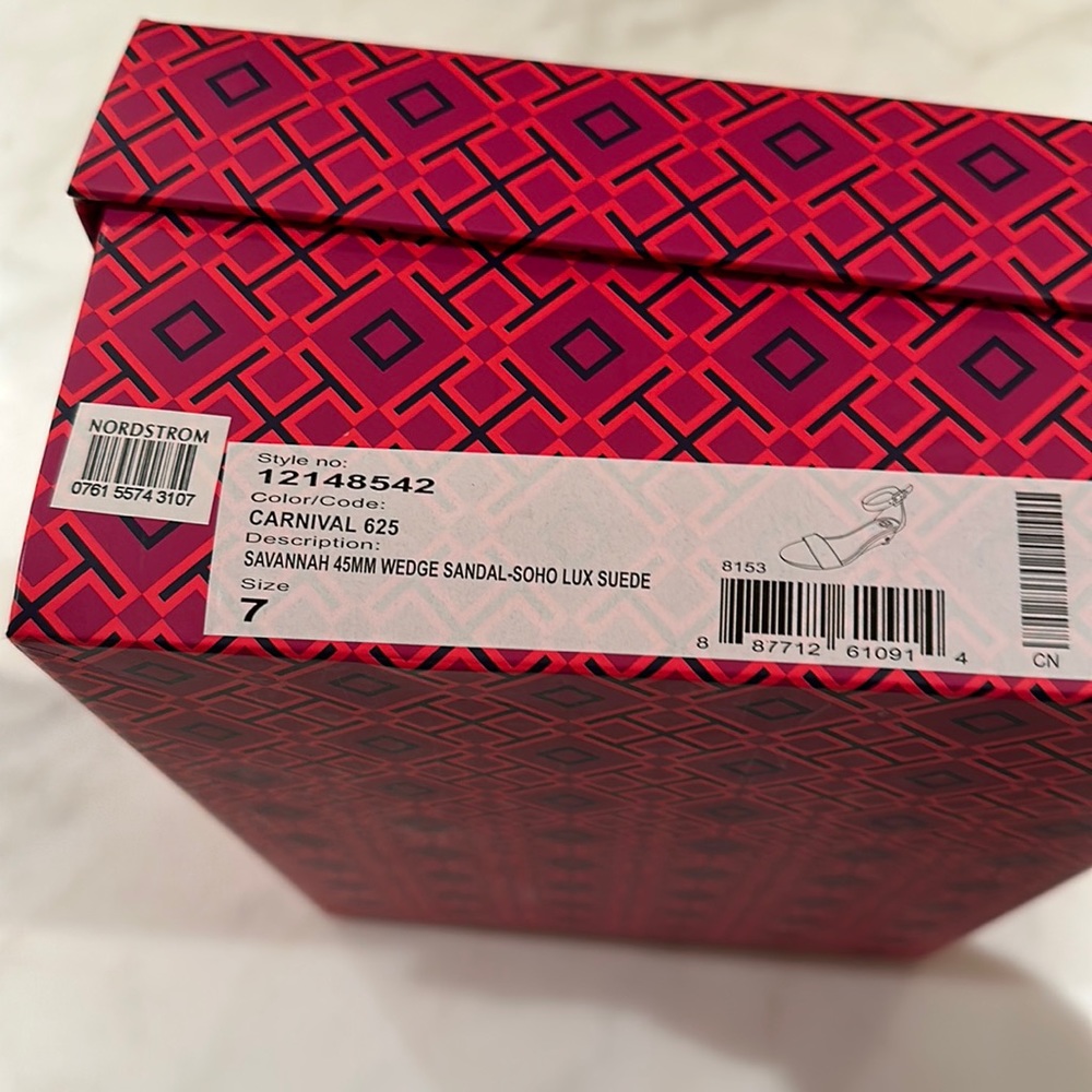Tory Burch Red Suede Wedges - Picture 9 of 9